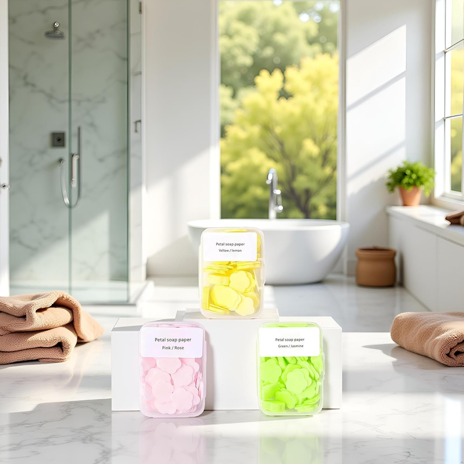 300pcs Portable Hand Washing Soap Sheets, Scented Mini Soap Sheets, Paper Soap for Travel,Disposable Soluble Soap for Outdoor Travel, Camping, Hiking - Image 4
