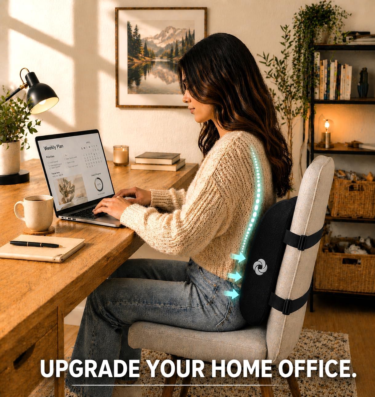 Samsonite Lumbar Support Pillow for Office Chair, Lower Back Support for Car, Back Pillow Desk Chair Cushion with Memory Foam, Improved Posture Backrest - Image 8